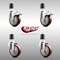 Service Caster 4 Inch 316SS Maroon Poly Swivel 1-7/8 Inch Stem Caster Lock Brake SCC, 2PK SS316TTLEX20S414-PPUB-MRN-2-S-2-178 - alternate 3